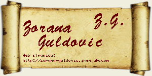 Zorana Guldović vizit kartica